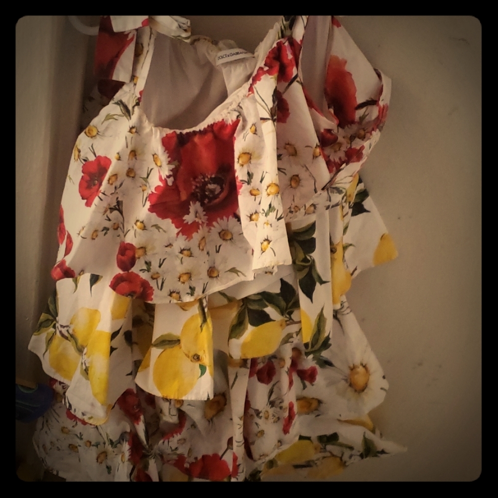 Dolce & Gabbana lemon & poppy printed dress